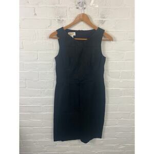 Talbots Women's V-Neck Knee Length Shift Dress Sleeveless Black Size 2